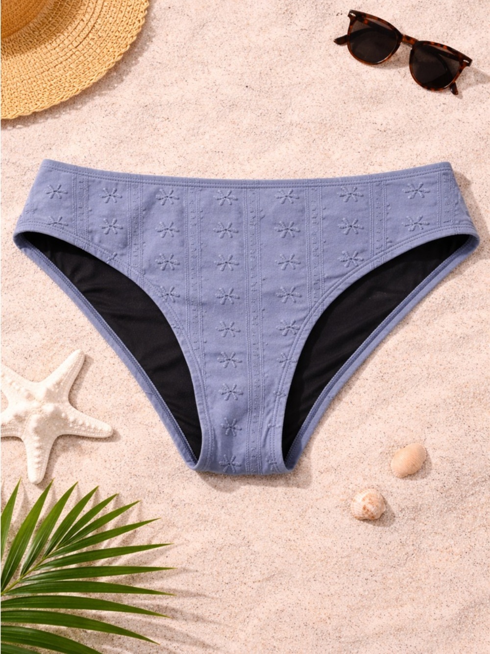 Cupshe • NWT Blue Textured Bikini Bottom